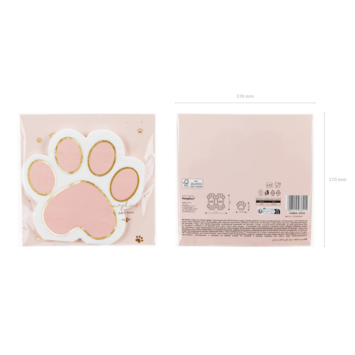 12 Servetten - Kitty Paws