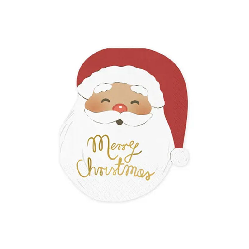 12 servetten - 13,5x16 cm - Kerstman