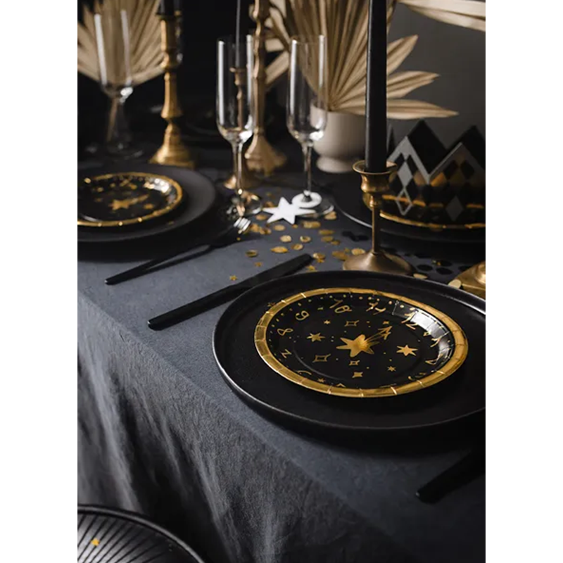 6 papieren borden Trend - Ø 18cm - HNY Clock