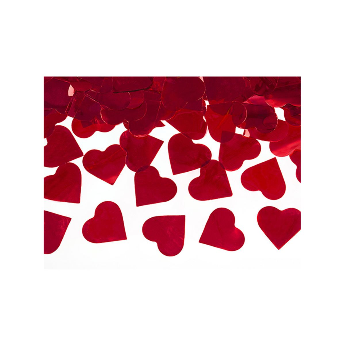 1 Confettikanon XL - 60cm - Metallic - Harten - Rood