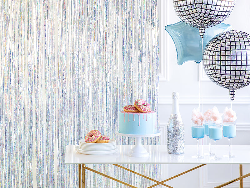 1 Glittergordijn - 2,5 m - Holografisch