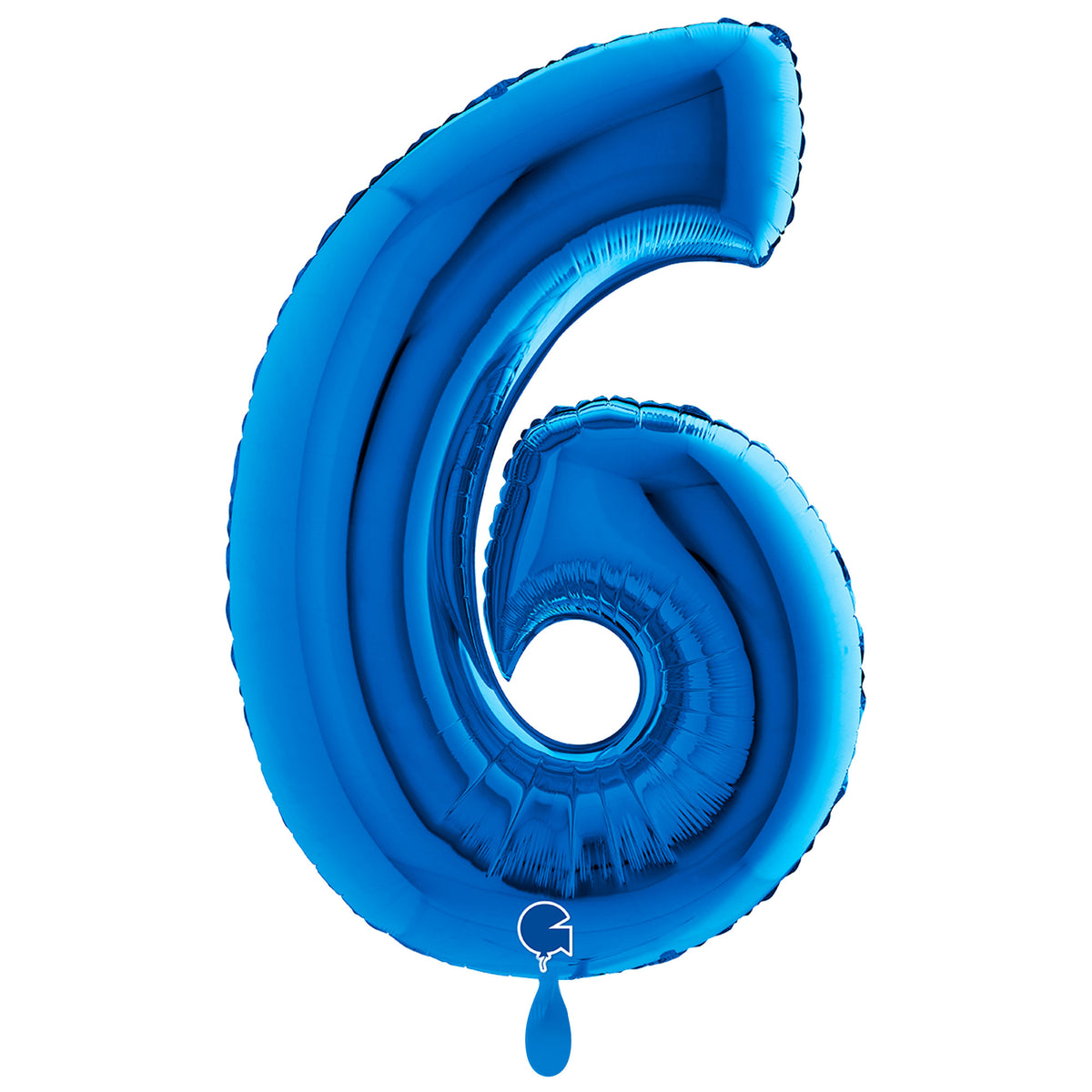 1 ballon XXL - cijfer 6 - blauw
