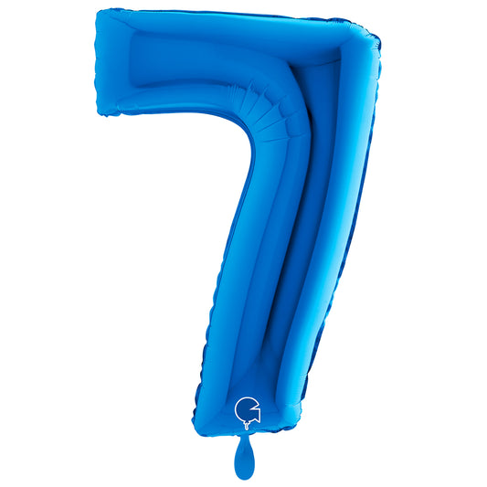 1 ballon XXL - Cijfer 7 - Blauw