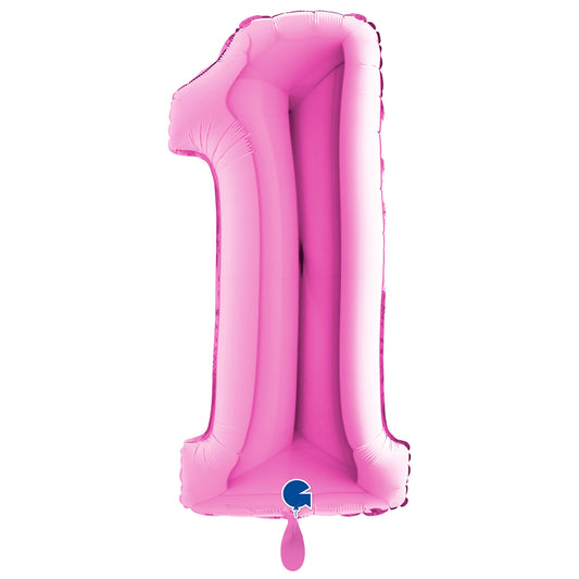 1 Ballon XXL - Nummer 1 - Fuchsia