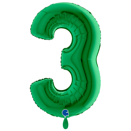 1 Ballon XXL - Cijfer 3 - Groen