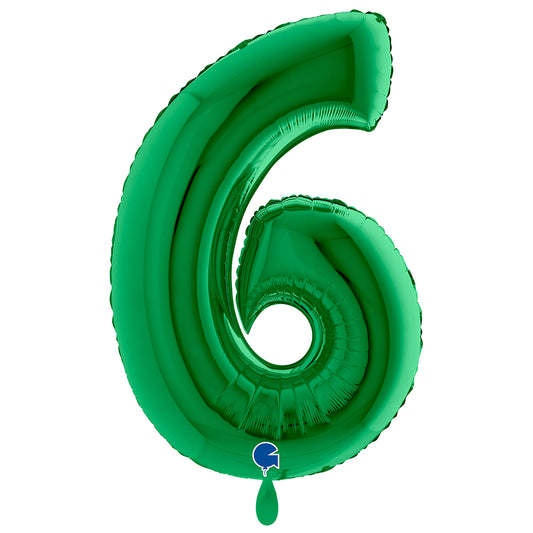 1 Ballon XXL - Cijfer 6 - Groen