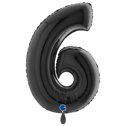 1 Ballon XXL - Nummer 6 - Zwart