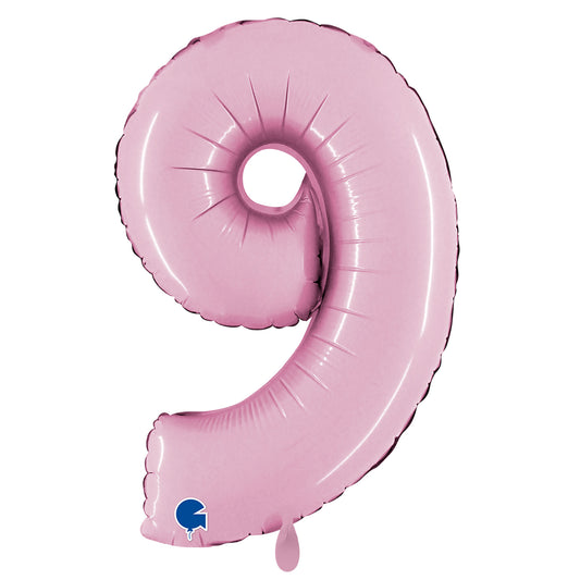 1 Ballon XXL - Nummer 9 - Pastel Roze