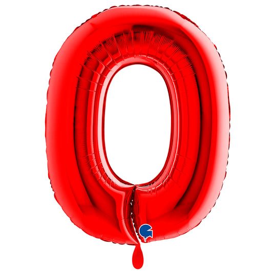 1 Ballon XXL – Cijfer 0 – Rood