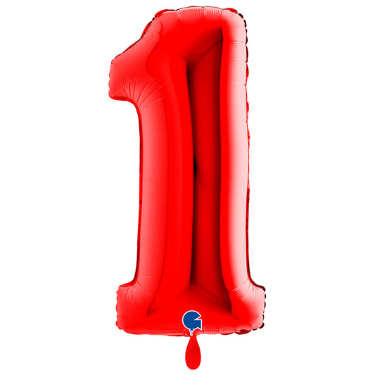 1 Ballon XXL - Nummer 1 - Rot