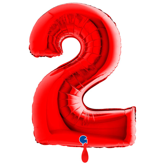 1 Ballon XXL - Nummer 2 - Rot