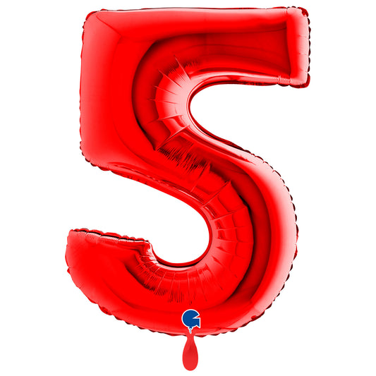 1 Ballon XXL - Nummer 5 - Rot