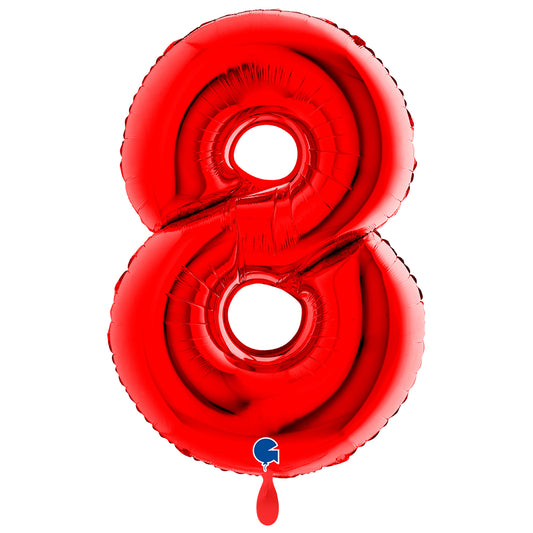 1 Ballon XXL - Cijfer 8 - Rood
