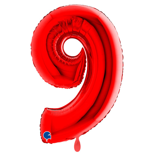 1 Ballon XXL - Zahl 9 - Rot