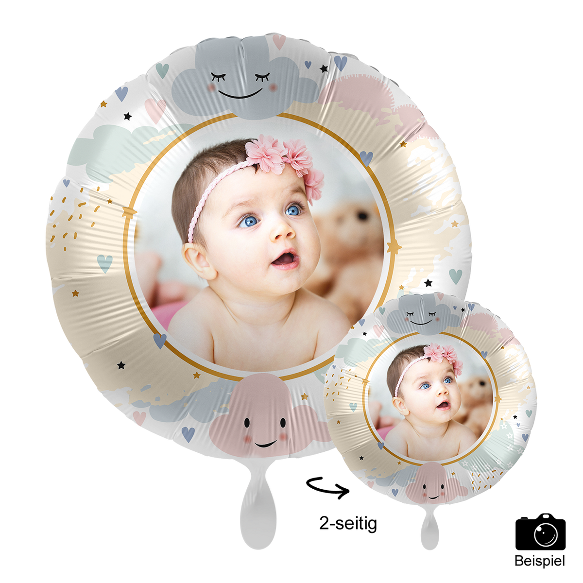 1 Ballon mit Foto - Hallo Welt