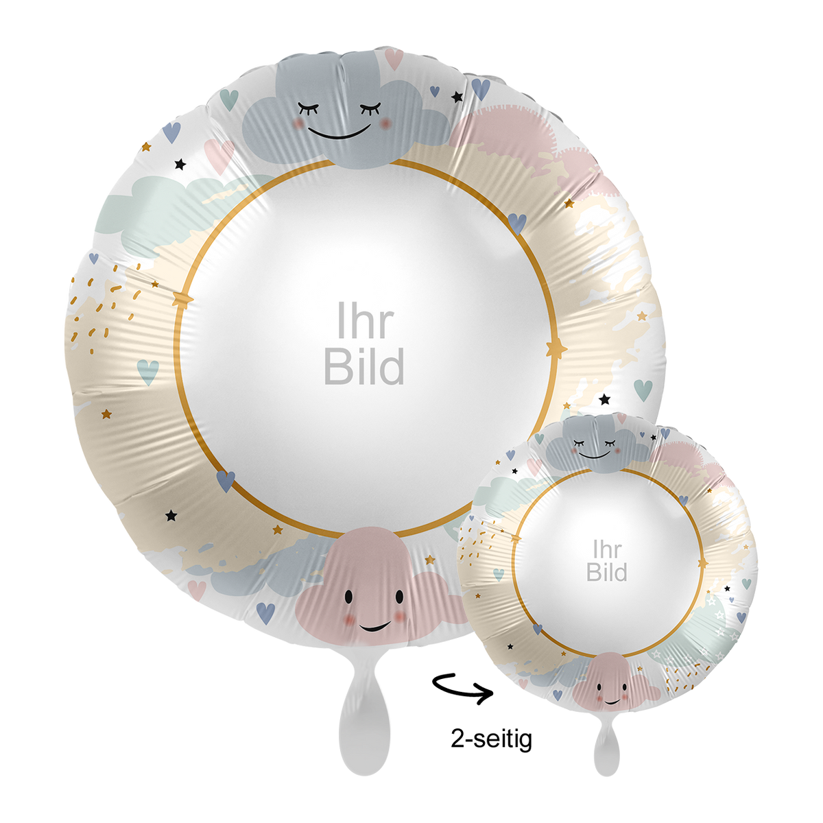 1 Ballon mit Foto - Hallo Welt