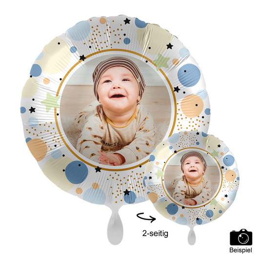 1 Ballon mit Foto - Pastel Stars