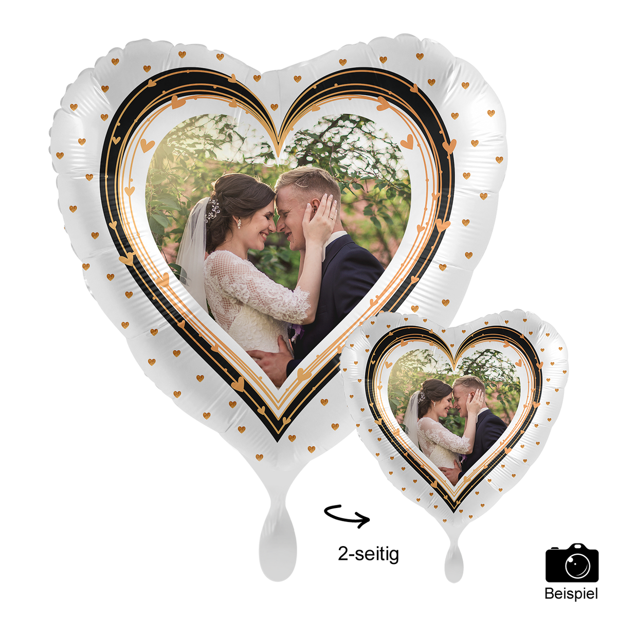 1 Ballon mit Foto - Elegant Hearts