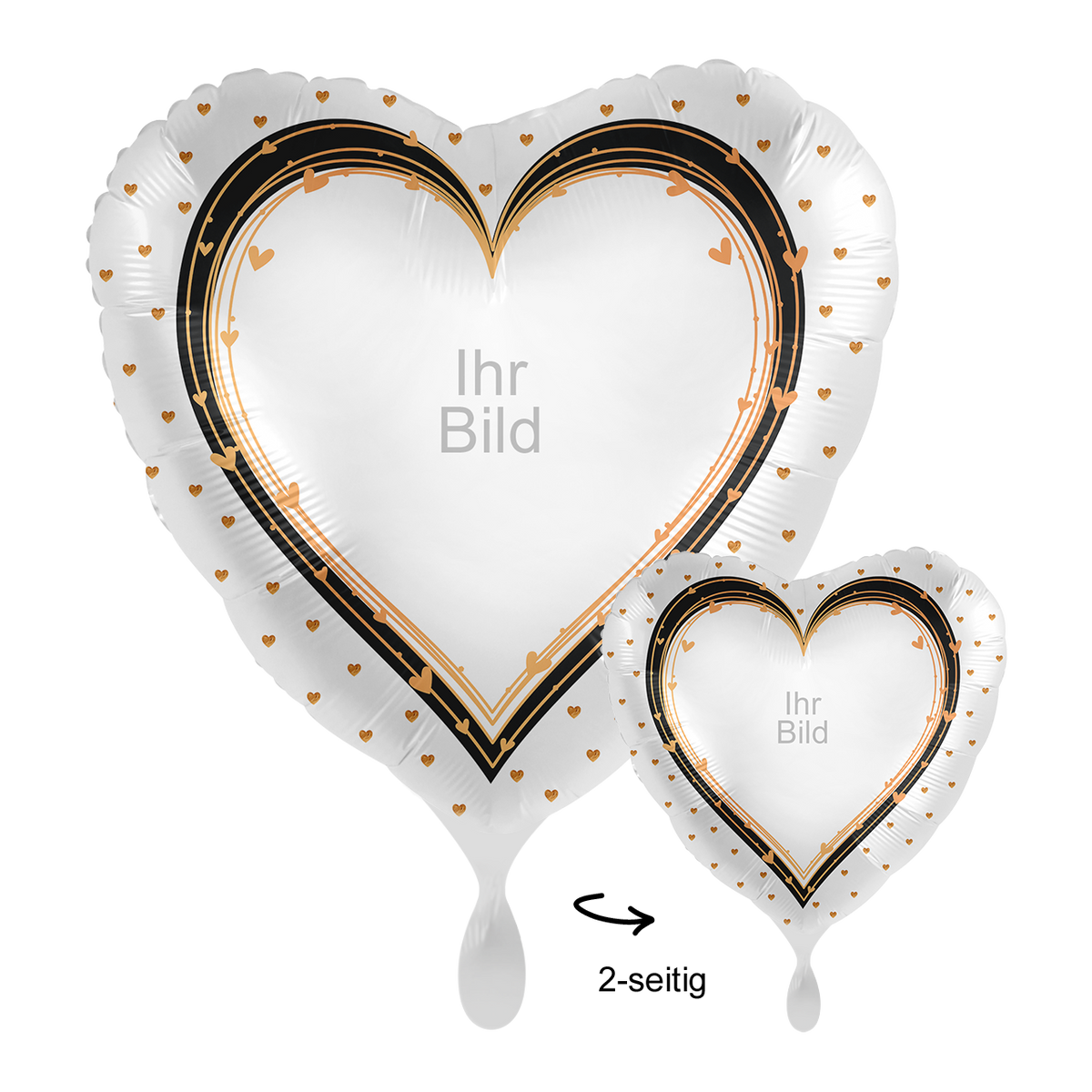 1 Ballon mit Foto - Elegant Hearts