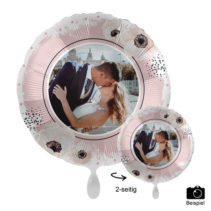 1 Ballon mit Foto - White Flowers