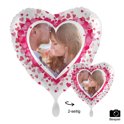 1 Ballon mit Foto - Pink Hearts