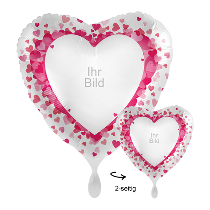 1 Ballon mit Foto - Pink Hearts