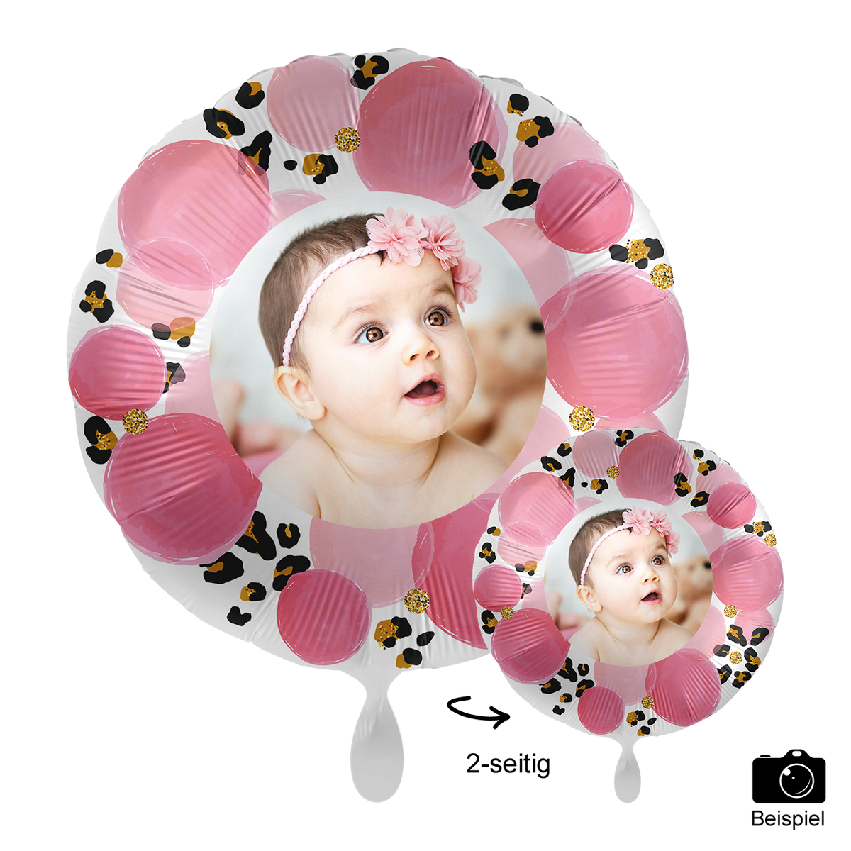 1 Ballon mit Foto - Baby Girl Leopard