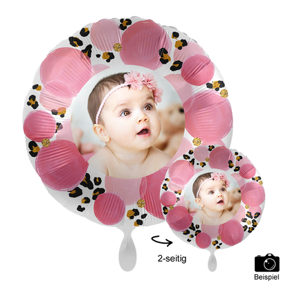 1 Ballon mit Foto - Baby Girl Leopard