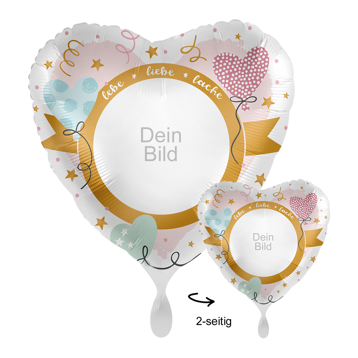 1 Ballon mit Foto - Birthday lebe liebe lache