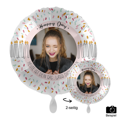 1 Ballon mit Foto - Happy Day Cake
