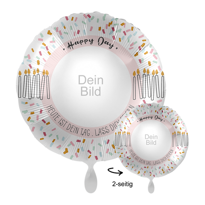 1 Ballon mit Foto - Happy Day Cake
