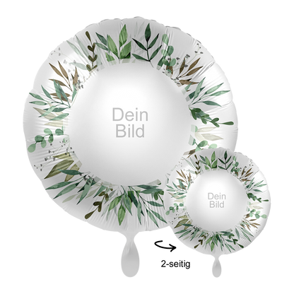 1 Ballon mit Foto - Natural Greenery Birthday