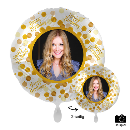 1 Ballon mit Foto - Golden Birthday Party