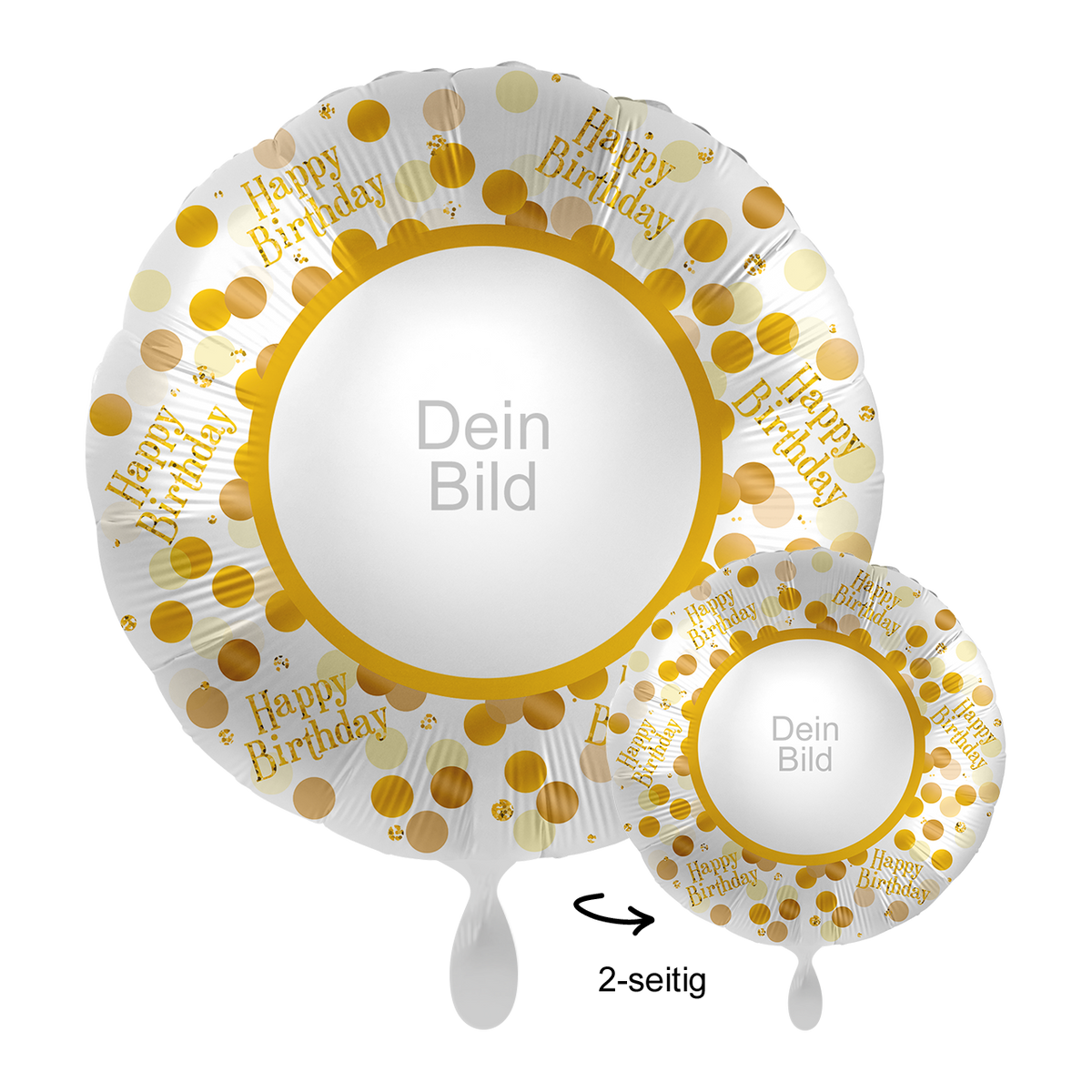1 Ballon mit Foto - Golden Birthday Party