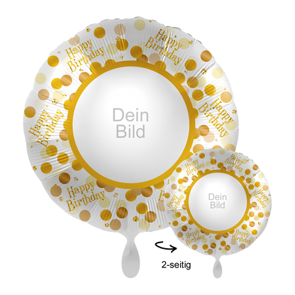 1 Ballon mit Foto - Golden Birthday Party