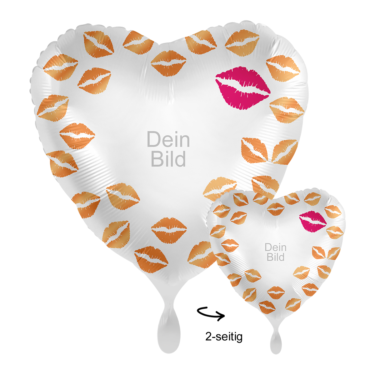 1 Ballon mit Foto - Hugs & Kisses
