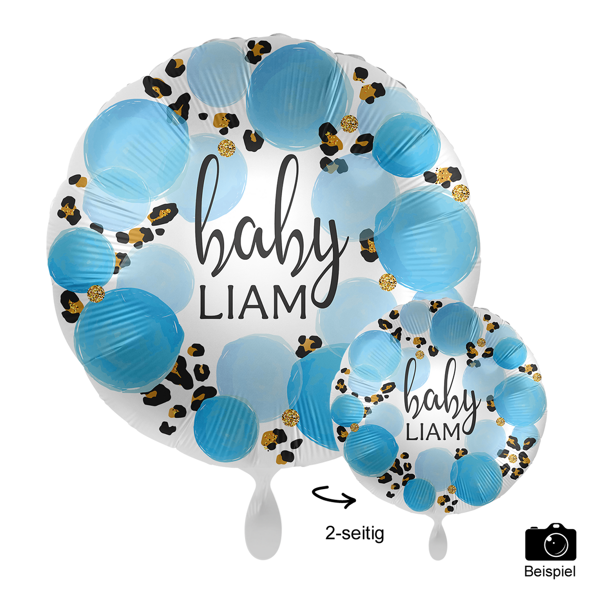 1 Ballon mit Text - Baby Boy Leopard