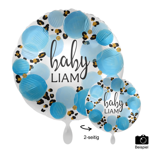 1 Ballon mit Text - Baby Boy Leopard
