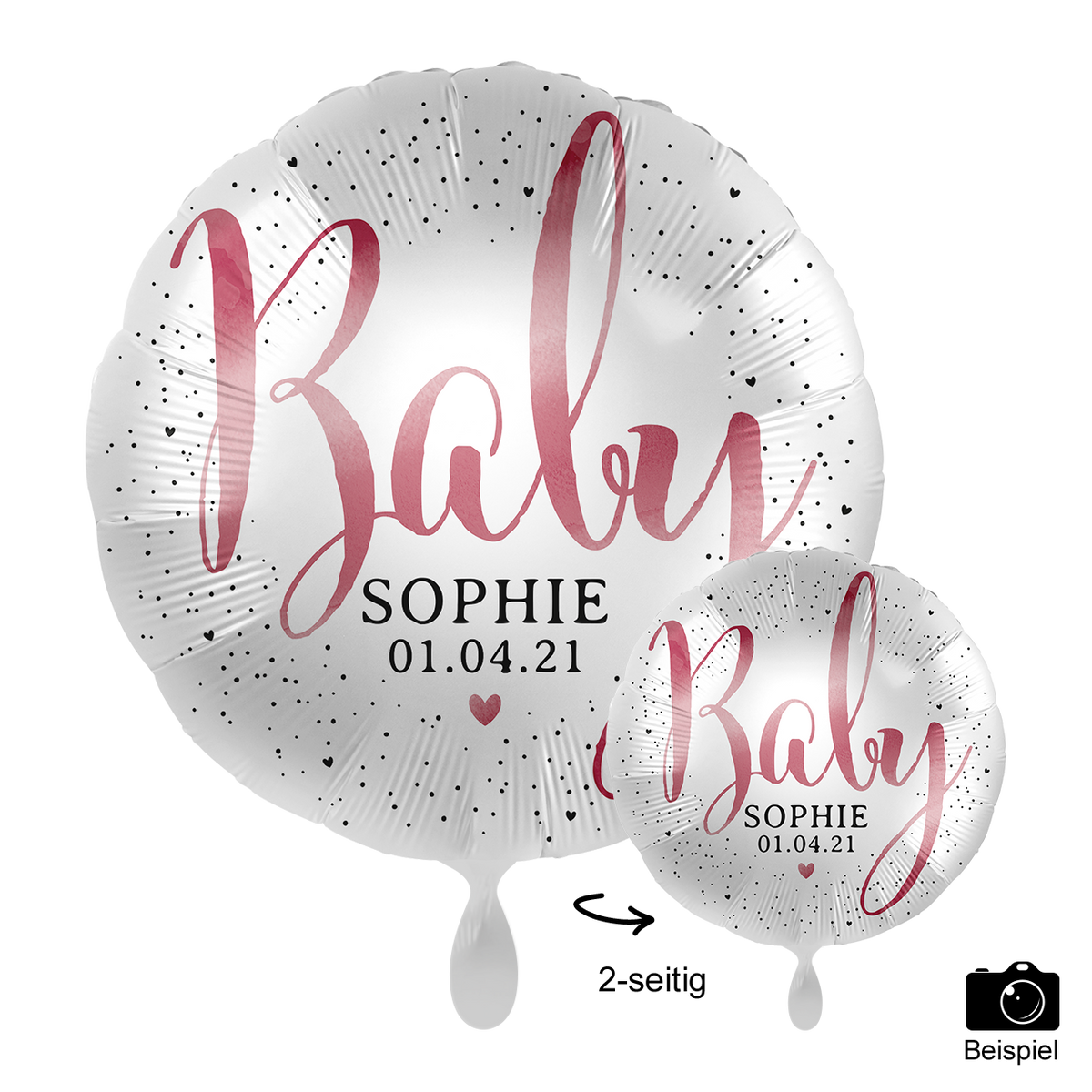 1 Ballon mit Text - Little Cute Baby Girl