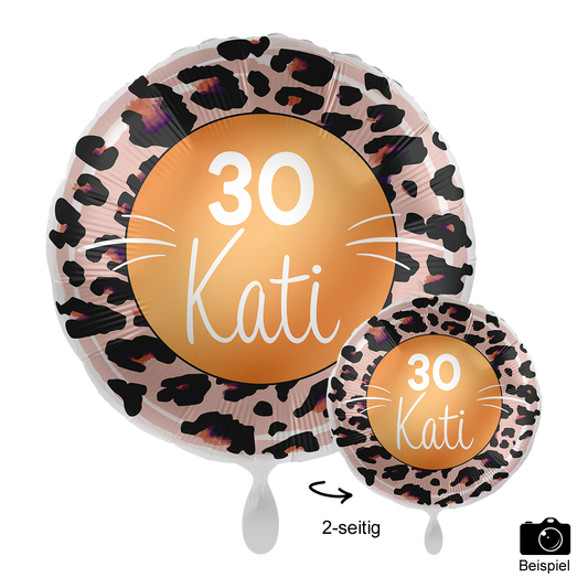 1 Ballon mit Text - Happy Birthday Du wildes Ding