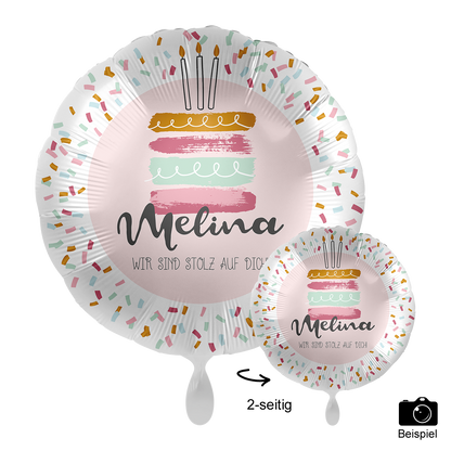1 Ballon mit Text - Happy Day Cake