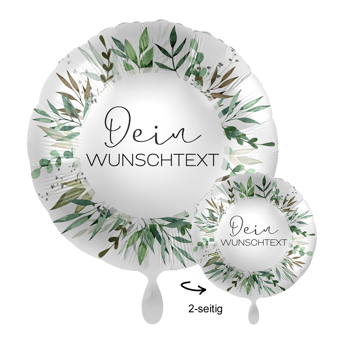 1 Ballon mit Text - Natural Greenery Birthday