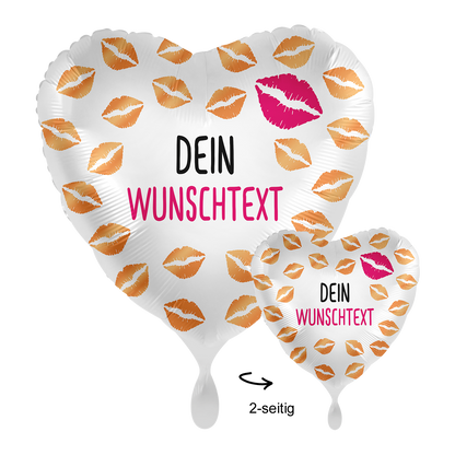 1 Ballon mit Text - Hugs & Kisses