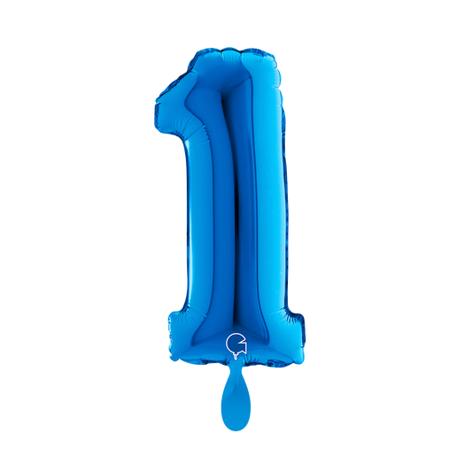 1 Ballon XS - Zahl 1 - Blau