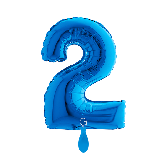 1 Ballon XS - Cijfer 2 - Blauw