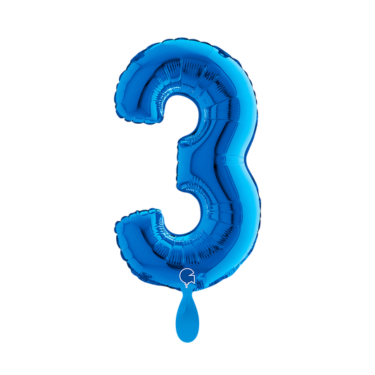 1 Ballon XS – Nummer 3 – Blauw