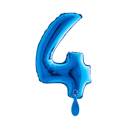 1 ballon XS - cijfer 4 - blauw