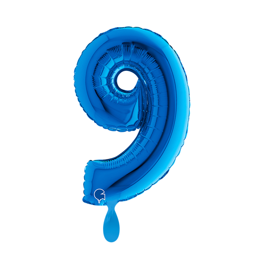1 Ballon XS - Nummer 9 - Blauw