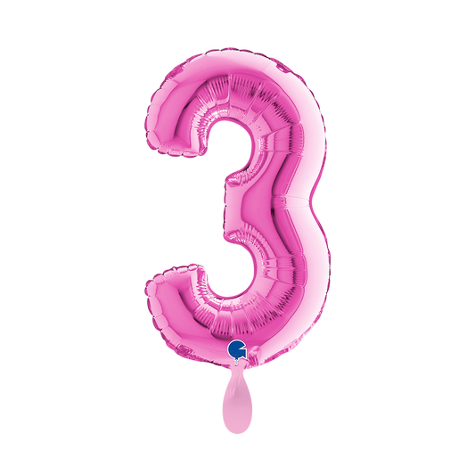 1 Ballon XS - Nummer 3 - Fuxia