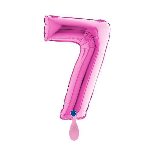 1 ballon XS – Cijfer 7 – Fuxia